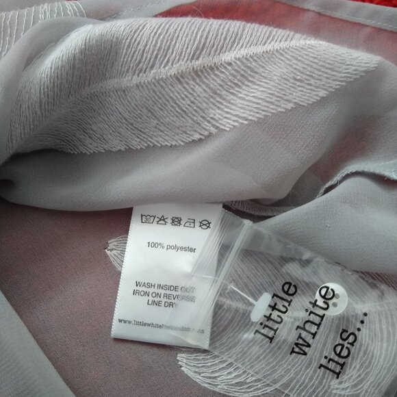 sheer drop waist embroidered feathers shirtdress NWOT - Picture 9 of 11